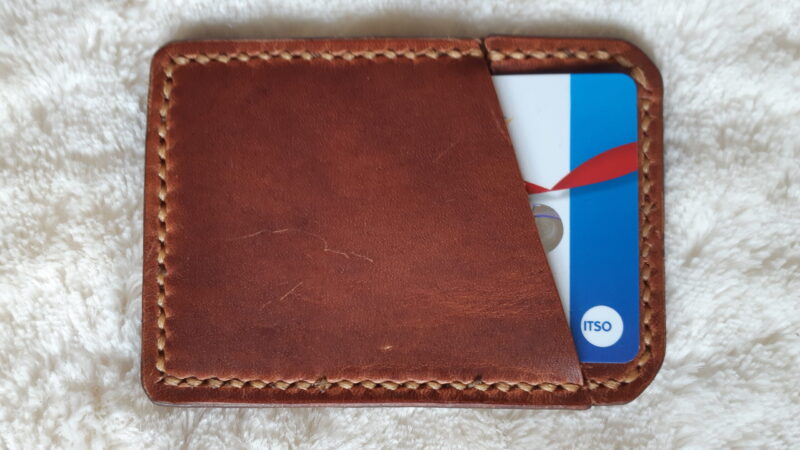 Leather credit card holder by Devon Leather Care